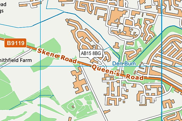 AB15 8BG map - OS VectorMap District (Ordnance Survey)
