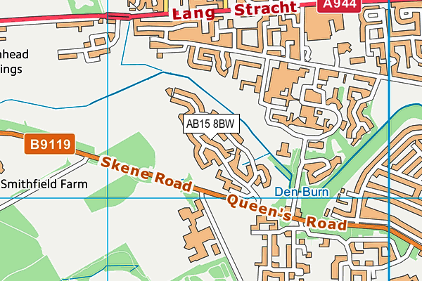 AB15 8BW map - OS VectorMap District (Ordnance Survey)