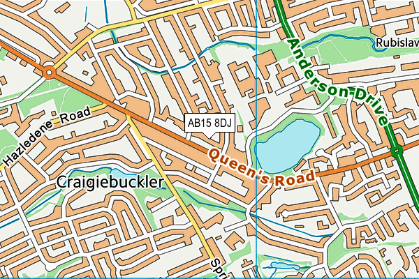 AB15 8DJ map - OS VectorMap District (Ordnance Survey)