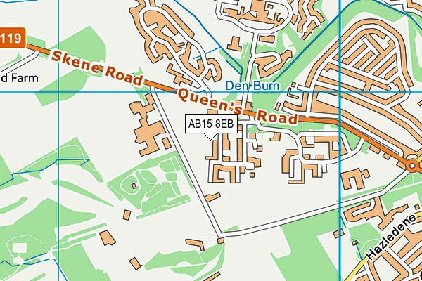 AB15 8EB map - OS VectorMap District (Ordnance Survey)