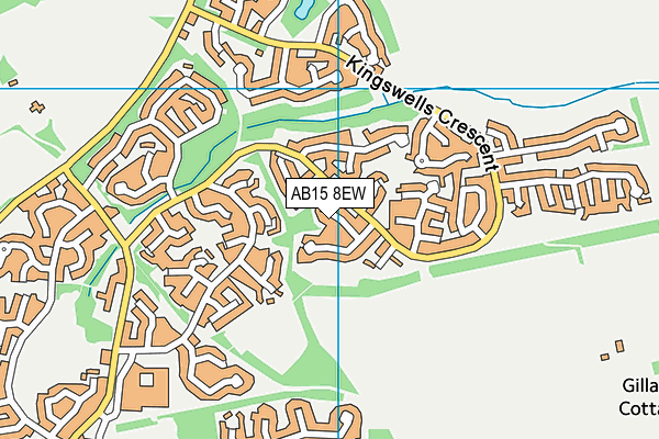 AB15 8EW map - OS VectorMap District (Ordnance Survey)