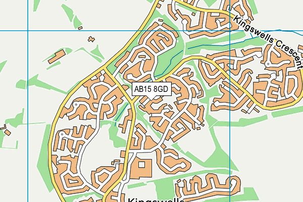 AB15 8GD map - OS VectorMap District (Ordnance Survey)