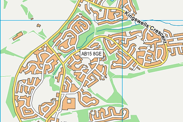 AB15 8GE map - OS VectorMap District (Ordnance Survey)