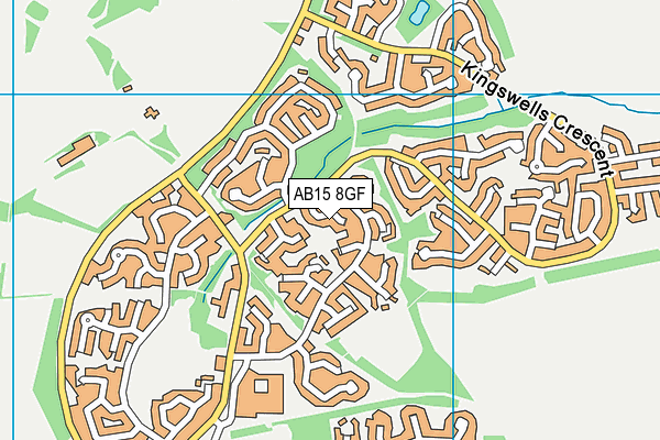 AB15 8GF map - OS VectorMap District (Ordnance Survey)