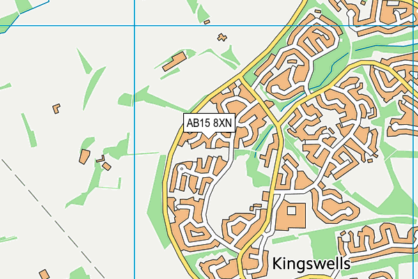 AB15 8XN map - OS VectorMap District (Ordnance Survey)