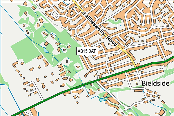 AB15 9AT map - OS VectorMap District (Ordnance Survey)