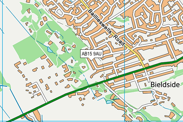 AB15 9AU map - OS VectorMap District (Ordnance Survey)