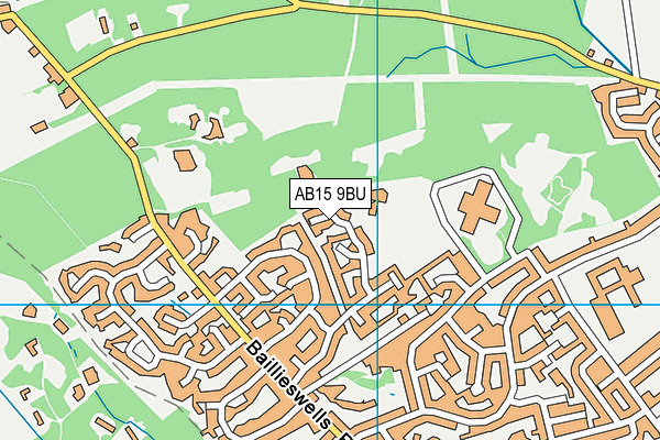 AB15 9BU map - OS VectorMap District (Ordnance Survey)