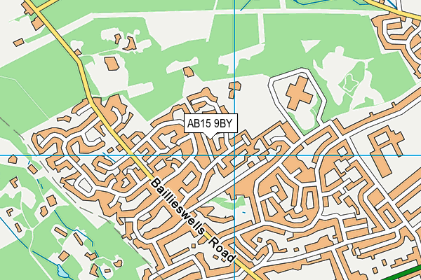AB15 9BY map - OS VectorMap District (Ordnance Survey)