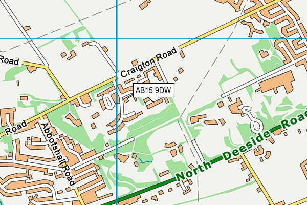 AB15 9DW map - OS VectorMap District (Ordnance Survey)