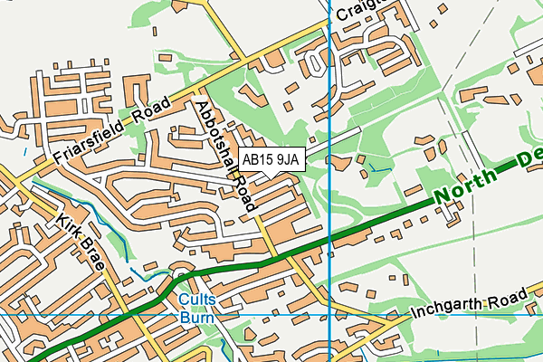 AB15 9JA map - OS VectorMap District (Ordnance Survey)