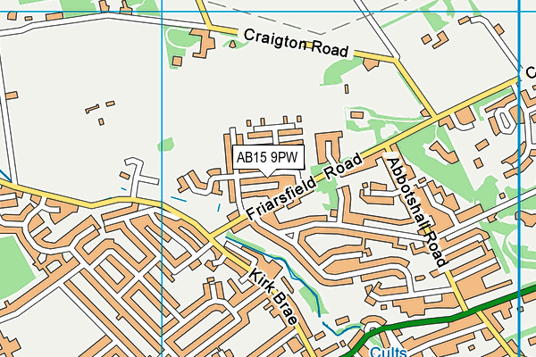 AB15 9PW map - OS VectorMap District (Ordnance Survey)