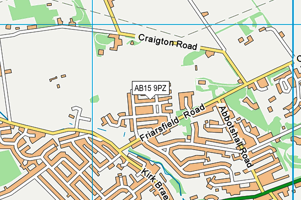 AB15 9PZ map - OS VectorMap District (Ordnance Survey)