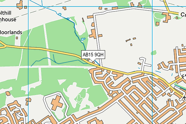 AB15 9QH map - OS VectorMap District (Ordnance Survey)