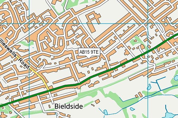 AB15 9TE map - OS VectorMap District (Ordnance Survey)