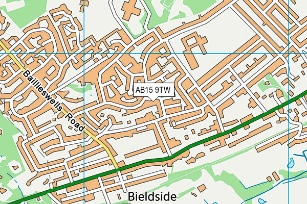 AB15 9TW map - OS VectorMap District (Ordnance Survey)