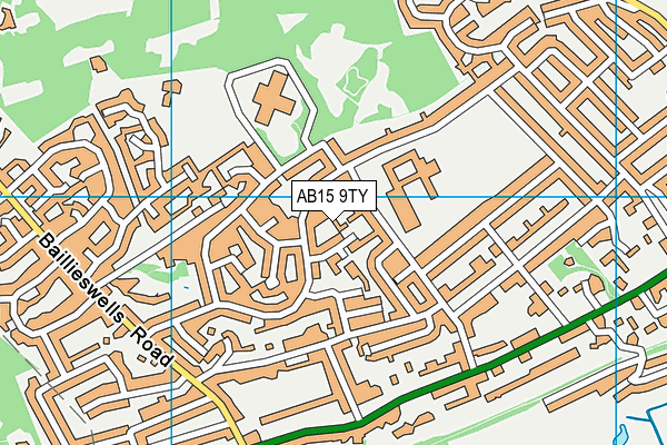 AB15 9TY map - OS VectorMap District (Ordnance Survey)