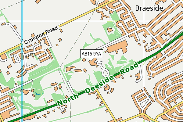 AB15 9YA map - OS VectorMap District (Ordnance Survey)