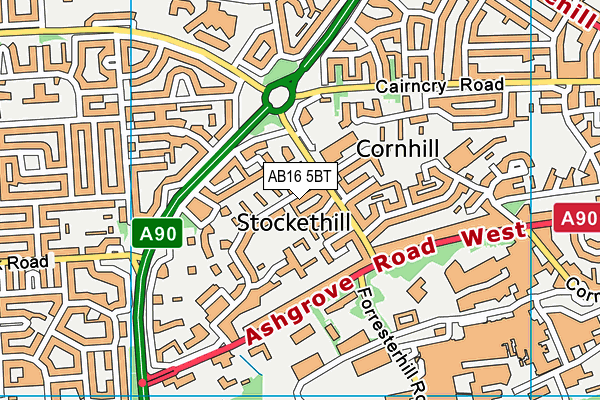 AB16 5BT map - OS VectorMap District (Ordnance Survey)