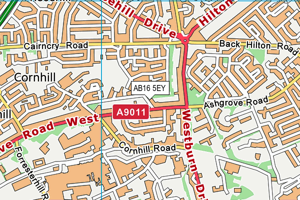 AB16 5EY map - OS VectorMap District (Ordnance Survey)