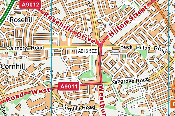 AB16 5EZ map - OS VectorMap District (Ordnance Survey)