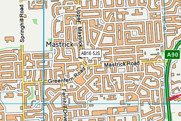 AB16 5JS map - OS VectorMap District (Ordnance Survey)