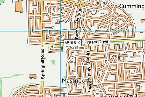 AB16 5JX map - OS VectorMap District (Ordnance Survey)