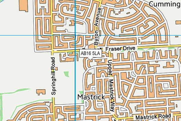 AB16 5LA map - OS VectorMap District (Ordnance Survey)
