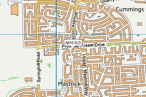 AB16 5LD map - OS VectorMap District (Ordnance Survey)