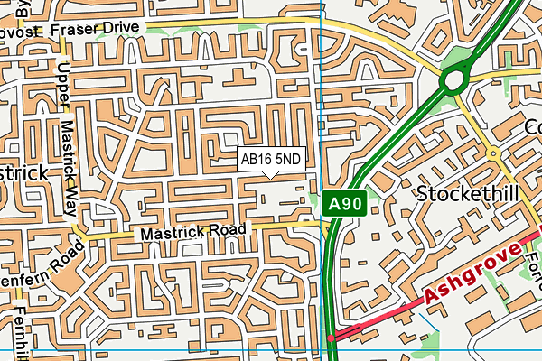 AB16 5ND map - OS VectorMap District (Ordnance Survey)