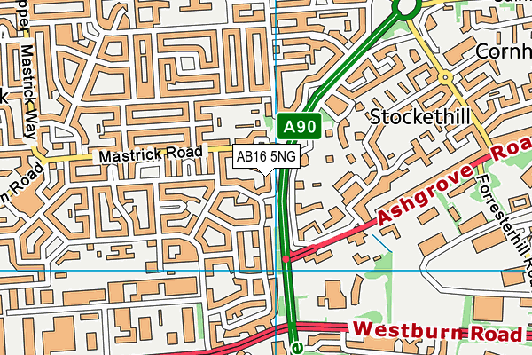 AB16 5NG map - OS VectorMap District (Ordnance Survey)