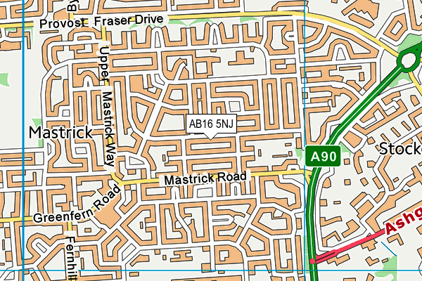 AB16 5NJ map - OS VectorMap District (Ordnance Survey)