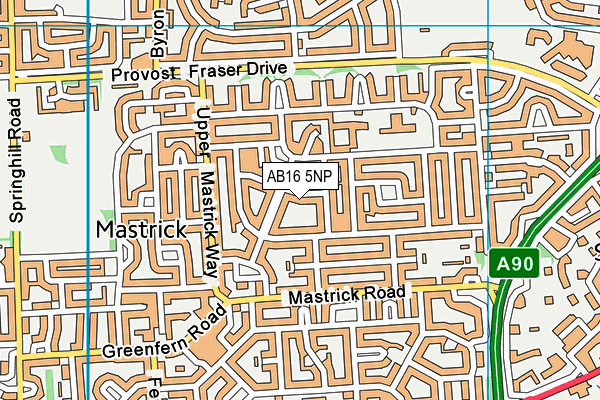 AB16 5NP map - OS VectorMap District (Ordnance Survey)