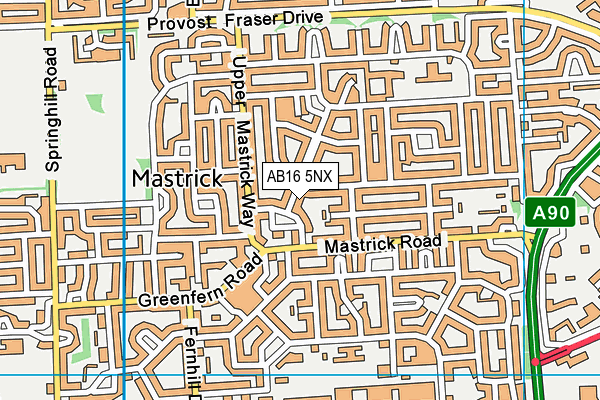 AB16 5NX map - OS VectorMap District (Ordnance Survey)