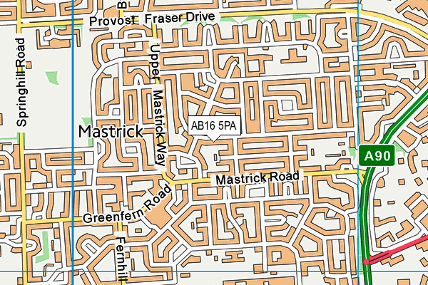 AB16 5PA map - OS VectorMap District (Ordnance Survey)