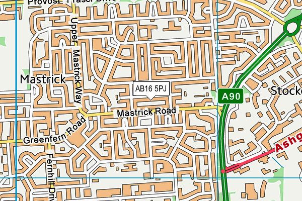 AB16 5PJ map - OS VectorMap District (Ordnance Survey)