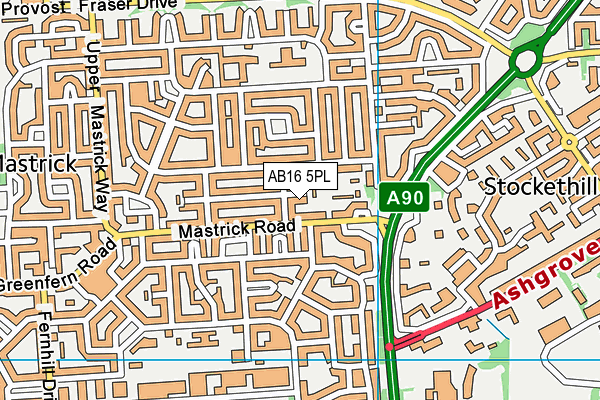 AB16 5PL map - OS VectorMap District (Ordnance Survey)