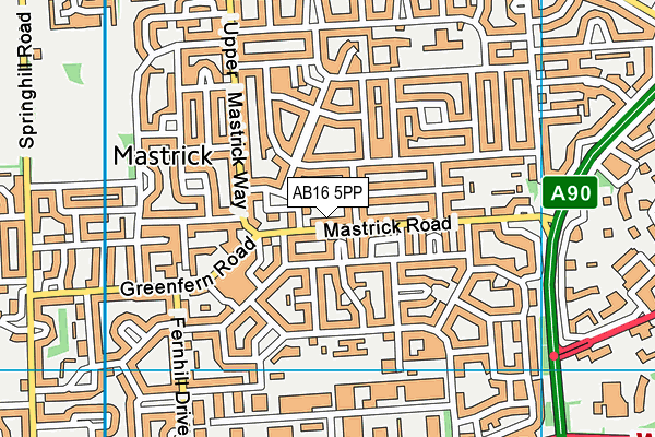 AB16 5PP map - OS VectorMap District (Ordnance Survey)