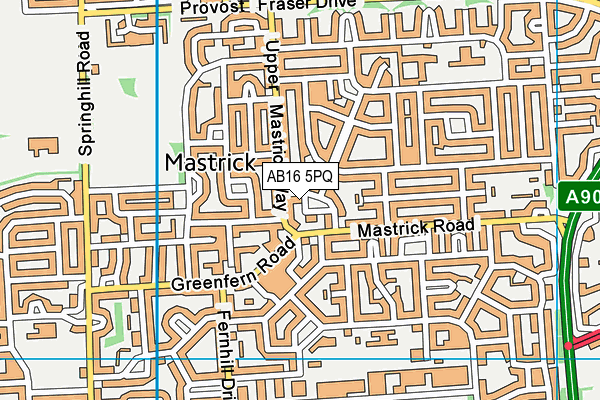 AB16 5PQ map - OS VectorMap District (Ordnance Survey)