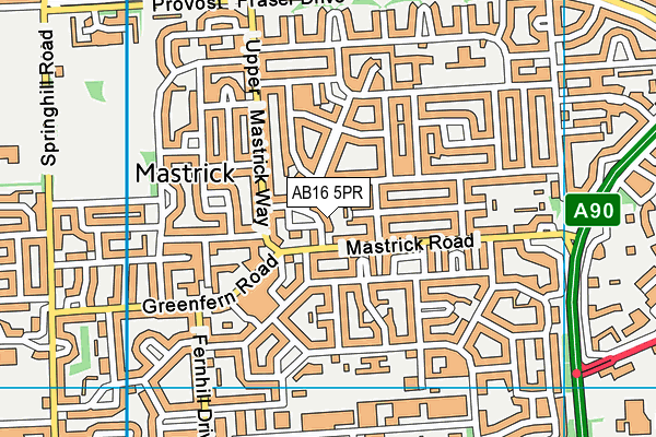 AB16 5PR map - OS VectorMap District (Ordnance Survey)