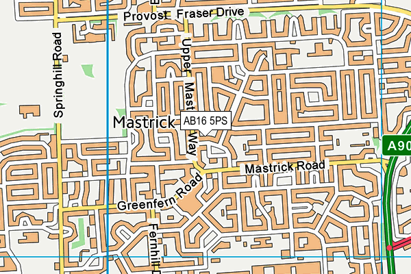 AB16 5PS map - OS VectorMap District (Ordnance Survey)