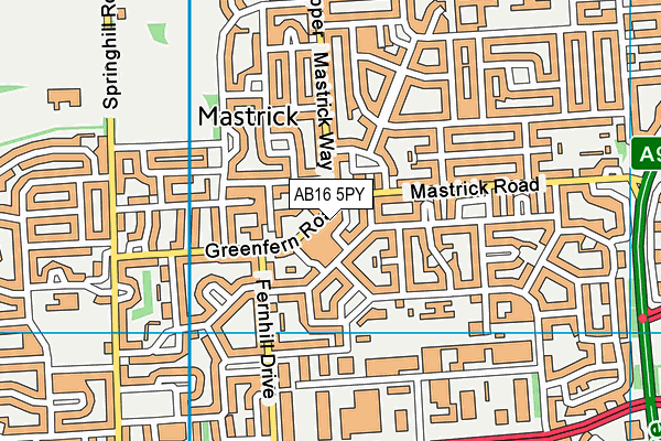 AB16 5PY map - OS VectorMap District (Ordnance Survey)
