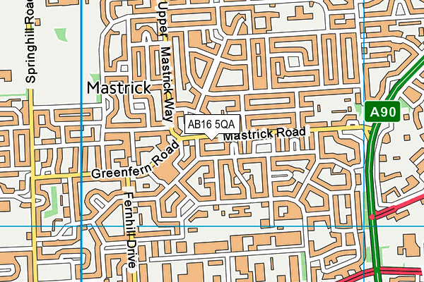 AB16 5QA map - OS VectorMap District (Ordnance Survey)