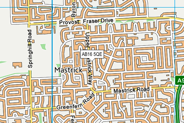 AB16 5QE map - OS VectorMap District (Ordnance Survey)