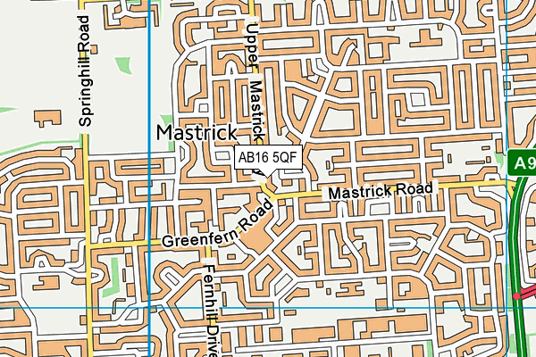 AB16 5QF map - OS VectorMap District (Ordnance Survey)