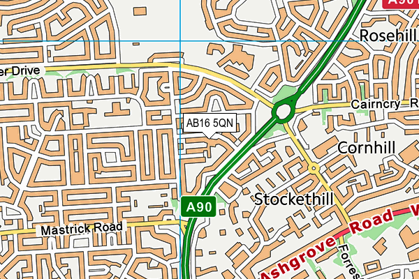AB16 5QN map - OS VectorMap District (Ordnance Survey)