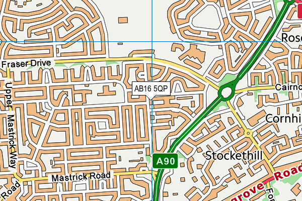 AB16 5QP map - OS VectorMap District (Ordnance Survey)