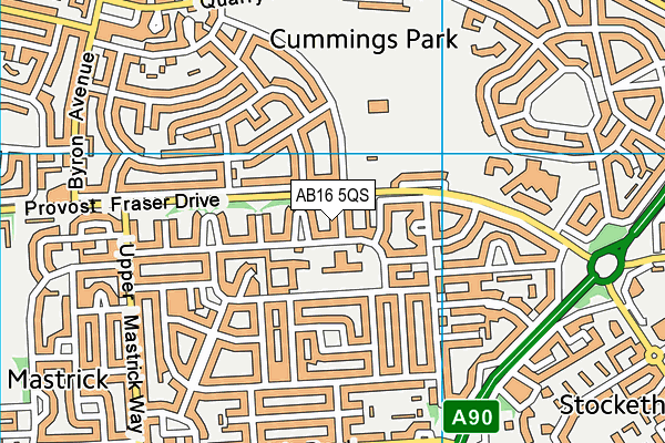 AB16 5QS map - OS VectorMap District (Ordnance Survey)