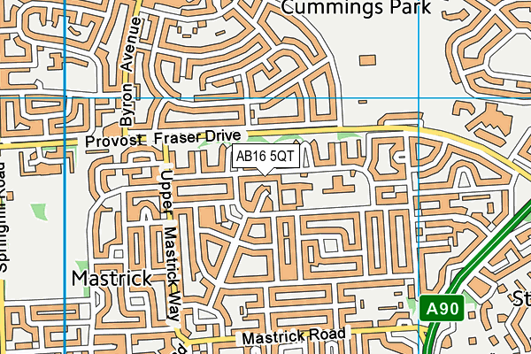 AB16 5QT map - OS VectorMap District (Ordnance Survey)