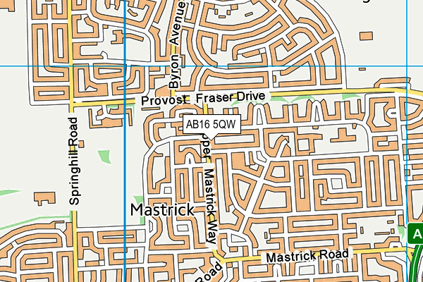 AB16 5QW map - OS VectorMap District (Ordnance Survey)
